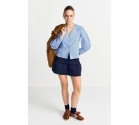 Rich & Royal Bluse mit V-Ausschnitt und Knopfleiste in Hellblau, Größe 40