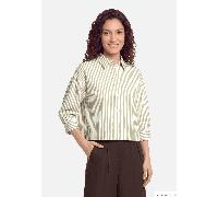Klassische Bluse CARTOON "Damen mit Raffung", Damen, Gr. 34, cream, khaki, Obermaterial: 77% Baumwolle, 20% Polyamid, 3% Elasthan, lässig geschnitten normal, Blusen Bluse (75881249-34) cream, khaki