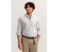 Businesshemd BUGATTI "Button-Down-Kragen", Herren, Gr. XXL, Normalgrößen, 70, braun, Canvas, 100% Baumwolle, gestreift, normal, Hemden, im Streifen-Design (84433852-XXL) 70, braun