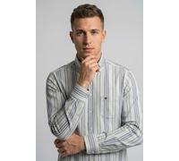 Streifenhemd FYNCH-HATTON "Washed Oxford Stripe", Damen, Gr. 3XL, N-Gr, avocado, Web, Obermaterial: 100% Baumwolle, gestreift, normal hüftbedeckend, Rundhals, 2-Knopf-Manschette, Hemden Streifenhemd,