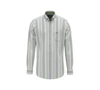 Streifenhemd FYNCH-HATTON "Washed Oxford Stripe", Herren, Gr. XXL, N-Gr, avocado, Web, Obermaterial: 100% Baumwolle, gestreift, normal hüftbedeckend, Rundhals, 2-Knopf-Manschette, Hemden, normale Pass