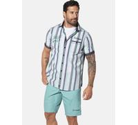 Streifenhemd JAN VANDERSTORM "Kurzarmhemd SVENHART", Herren, Gr. XL, weit, weiß (weiß gestreift), Obermaterial: 100% Baumwolle CO., Hemden (54223904-XL) weiß gestreift