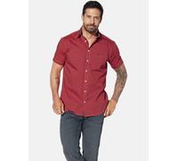 Jan Vanderstorm Herren Streifenhemd Perttu Kurzarmhemd | Reine Baumwolle | Größe L - 7XL rot, 3XL (XXXL) - 47/48