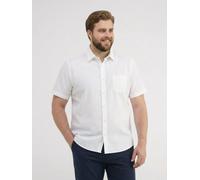 Streifenhemd LERROS "Lässiges Kurzarmhemd mit Streifenstruktur, große Größen", Herren, Gr. 5XL, Normalgrößen, weiß, 100% Baumwolle, Hemden (25527908-5XL) weiß