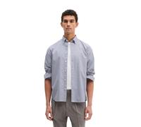 Streifenhemd MARC O'POLO, Herren, Gr. XXL, N-Gr, blau (multi, venom blau), Web, Obermaterial: 100% Baumwolle, gestreift, regular fit normal, 1-Knopf-Manschette mit Knöpfen, Hemden, regular Fit, Bio-Ba