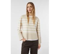 comma - Strickpullover beige|weiß - Gr. - 34