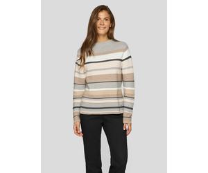 Streifenpullover RABE, Damen, Gr. 40, braun (macchiato), Strick, Obermaterial: 50% Baumwolle, 50% Polyacryl, Intarsienmuster, gestreift, regular fit taillenbedeckt, Rippbündchen, Pullover Streifenpull