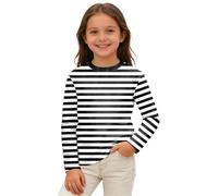Streifenshirt Jungen Mädchen Gestreifte Langarm Marine Shirt Klassischer Rot Weiß Streifen Rundhalsausschnitt T-Shirts Kinder Basic Casual Top