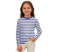 Streifenshirt Jungen Mädchen Gestreifte Langarm Marine Shirt Klassischer Rot Weiß Streifen Rundhalsausschnitt T-Shirts Kinder Basic Casual Top