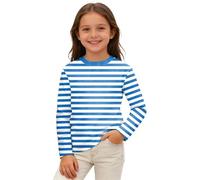 Streifenshirt Jungen Mädchen Gestreifte Langarm Marine Shirt Klassischer Rot Weiß Streifen Rundhalsausschnitt T-Shirts Kinder Basic Casual Top