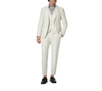 Strellson Anzug Herren V-Ausschnitt Baumwolle-Leinen beige, 54