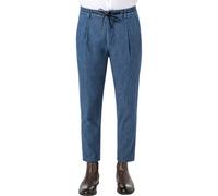 Strellson Bundfaltenhose Herren Regular Fit Baumwolle blau, 36/34
