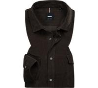 Strellson Hemd Herren Slim Fit Langarm Cord braun, S