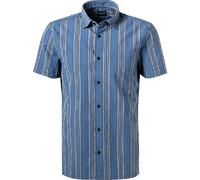 Strellson Kurzarmhemd Herren Regular Fit Baumwoll-Stretch blau, S