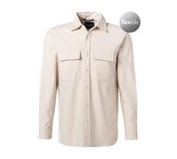 Strellson Overshirt Herren Regular Fit Langarm Baumwolle-Leinen beige, M