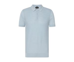 Strellson - Strick-Poloshirt mit Waffelstruktur blau - Gr. - S