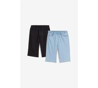 Bermudas BONPRIX, Damen, Gr. 36, N-Gr, schwarz, blau bleached, Web, Obermaterial: 66% Baumwolle, 32% Polyester, 2% Elasthan, loose fit, Hosen Bermudas, Stretch-Bermuda, in Twill- und Jeansoptik, mit e