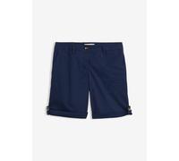 Bermudas BONPRIX "Stretch Bermuda", Damen, Gr. 42, N-Gr, blau (dunkelblau), Web, Obermaterial: 97% Baumwolle, 3% Elasthan, unifarben, regular fit kniefrei, Hosen Bermudas, mit krempelbaren Beinen, Reg