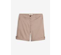 Bermudas BONPRIX "Stretch Bermuda", Damen, Gr. 44, N-Gr, braun (taupe), Web, Obermaterial: 97% Baumwolle, 3% Elasthan, unifarben, regular fit kniefrei, Hosen Bermudas, mit krempelbaren Beinen, Regular