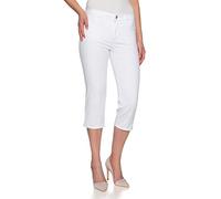 Stretch Capri Jeans Hose Tahiti Slim fit Damen Bermuda 7/8 Hose in vielen Farben (W42, Weiss)