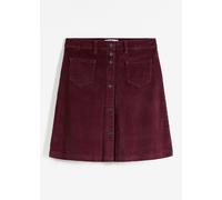 Cordrock BONPRIX "Stretch-Cordrock mit Knopfleiste", Damen, Gr. 52, rot (ahornrot), Cord, Obermaterial: 98% Baumwolle, 2% Elasthan, unifarben, A-Linie kniefrei, Röcke, aus Baumwolle und Elasthan, A-Li