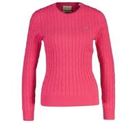 Sweater GANT "Strickpullover STRETCH COTTON CABLE C-NECK", Damen, Gr. S, pink, Obermaterial: 88% Baumwolle CO. 10% Polyamid PA. 2% Elasthan EL., Sweatshirts Sweater (27908815-S) pink