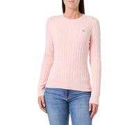 GANT Damen Zopfstrick Rundhalspullover aus Stretch-Baumwolle (S) APRICOT Rosa