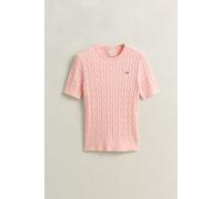 T-Shirt GANT "T-Shirt STRETCH COTTON CABLE C-NECK 1er Pack", Damen, Gr. S, pink (rosa), Obermaterial: 88% Baumwolle CO. 10% Polyamid PA. 2% Elasthan EL., Shirts T-Shirt (50484323-S) rosa