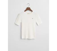 Gant Damen Strickpullover STRETCH COTTON CABLE C-NECK, offwhite, Gr. XXL