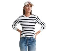 Stretch Cotton Cable Stripe C-Neck