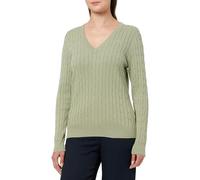 GANT Damen Zopfstrick V-Neck Pullover aus Stretch-Baumwolle (M)