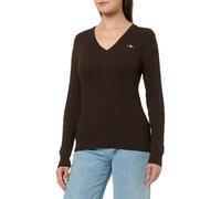 GANT Damen Zopfstrick V-Neck Pullover aus Stretch-Baumwolle (S)