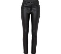 Stretch-Hose BONPRIX, Damen, Gr. 36, N-Gr, schwarz, Web, Obermaterial: 73% Viskose, 23% Polyamid, 4% Elasthan. Beschichtung: 100% Polyurethan, slim fit, Hosen Stretch-Hose, mit Lederoptik, Slim Fit Pa