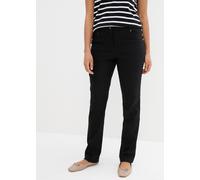 Stretch-Hose BONPRIX "Bengalin-Stretch-Hose mit Bequembund, Straight", Damen, Gr. 46, N-Gr, schwarz, Obermaterial: 71% Polyester, 25% Viskose, 4% Elasthan, regular fit, Hosen, aus Polyester, Viskose u