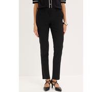 Stretch-Hose BONPRIX, Damen, Gr. 38, N-Gr, schwarz, Web, Obermaterial: 71% Polyester, 25% Viskose, 4% Elasthan, slim fit, Hosen, mit Elasthan-Anteil, Slim Fit Passform, femininer Stil (54675605-38) sc