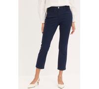 Stretch-Hose BONPRIX, Damen, Gr. 48, N-Gr, blau (dunkelblau), Web, Obermaterial: 97% Baumwolle, 3% Elasthan, festlich, slim fit, Hosen, 7/8-Länge, schmale Passform, aus überwiegend Baumwolle (61615765