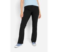 Stretch-Hose BONPRIX, Damen, Gr. 48, N-Gr, schwarz (schwarz (länge: regulär)), Web, Obermaterial: 72% Polyester, 24% Viskose, 4% Elasthan, unifarben, regular fit lang, Hosen Stretch-Hose, aus Viskose,