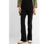 Stretch-Hose BONPRIX, Damen, Gr. 48, N-Gr, schwarz, Web, Obermaterial: 72% Polyester, 24% Viskose, 4% Elasthan, unifarben, regular fit lang, Hosen, aus Viskose, mit Bootcut-Design, Regular Fit, mit Gü