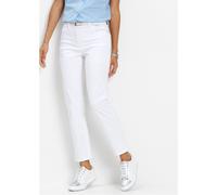 Stretch-Hose BONPRIX, Damen, Gr. 48, N-Gr, weiß, Web, Obermaterial: 97% Baumwolle, 3% Elasthan, festlich, slim fit, Hosen, 7/8-Länge, schmale Passform, aus überwiegend Baumwolle (29153935-48) weiß