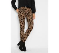 Stretch-Hose BONPRIX "Stretch-Hose bedruckt", Damen, Gr. 42, N-Gr, schwarz (schwarz paisley), Obermaterial: 97% Baumwolle, 3% Elasthan, slim fit, Hosen, mit Elasthan-Anteil, Slim fit Passform, mit mod