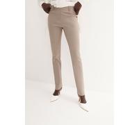 Stretch-Hose BONPRIX "Stretch-Hose in Schlupfform", Damen, Gr. 42, N-Gr, braun (taupe), Obermaterial: 73% Viskose, 23% Polyamid, 4% Elasthan, slim fit, Hosen, aus Viskose, Slim Fit Passform, Schlupffo