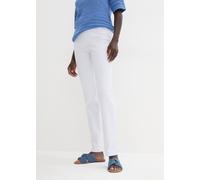 Stretch-Hose BONPRIX "Stretch-Hose in Schlupfform", Damen, Gr. 44, N-Gr, weiß, Obermaterial: 73% Viskose, 23% Polyamid, 4% Elasthan, slim fit, Hosen, aus Viskose, Slim Fit Passform, Schlupfform mit Gü