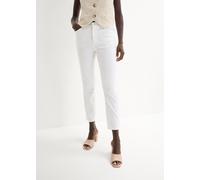 Stretch-Hose BONPRIX "Stretchhose aus Baumwolle", Damen, Gr. 46, N-Gr, weiß, Obermaterial: 61% Baumwolle, 37% Polyester, 2% Elasthan, slim fit, Hosen, aus Baumwolle, Polyester und Elasthan, Slim Fit P
