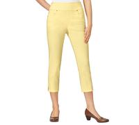 Stretch-Hose CASUAL LOOKS, Damen, Gr. 21, Kurzgrößen, gelb (vanillegelb), 72% Viskose, 25% Polyamid, 3% Elasthan, unifarben, 7/8-Länge, Hosen (76832435-21) vanillegelb