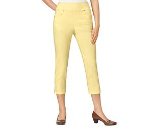 Stretch-Hose CASUAL LOOKS, Damen, Gr. 21, Kurzgrößen, gelb (vanillegelb), 72% Viskose, 25% Polyamid, 3% Elasthan, unifarben, 7/8-Länge, Hosen (76832435-21) vanillegelb