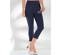 Stretch-Hose CASUAL LOOKS, Damen, Gr. 36, Normalgrößen, blau (marine), 72% Viskose, 25% Polyamid, 3% Elasthan, unifarben, 7/8-Länge, Hosen (507349-36) marine