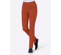 Stretch-Hose CLASSIC BASICS, Damen, Gr. 50, Normalgrößen, rot (rostrot, meliert), 49% Baumwolle, 46% Polyester, 5% Elasthan, unifarben, lang, Hosen (38619243-50) rostrot, meliert