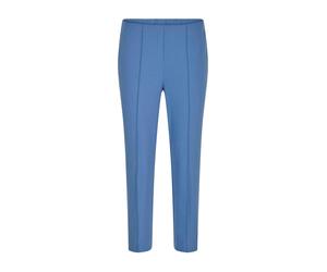 Stretch-Hose GOLDNER "Elegante 7/8-Hose mit Biesen", Damen, Gr. 40, N-Gr, blau, Obermaterial: 67% Baumwolle CO. 28% Polyamid PA. 5% Elasthan EL., schmal, Hosen, kleiner Schlitz am Beinabschluß (718039