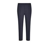 Stretch-Hose GOLDNER "Elegante 7/8-Hose mit Biesen", Damen, Gr. 44, N-Gr, blau (marine), Obermaterial: 67% Baumwolle CO. 28% Polyamid PA. 5% Elasthan EL., schmal, Hosen, kleiner Schlitz am Beinabschlu