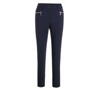 Stretch-Hose GOLDNER "Kurzgröße Lange Schlupfhose BELLA", Damen, Gr. 22, K-Gr, blau (marine), Obermaterial: 64% Baumwolle CO. 34% Polyester PES. 2% Elasthan EL., Basic, Hosen, Reißverschlusstaschen im